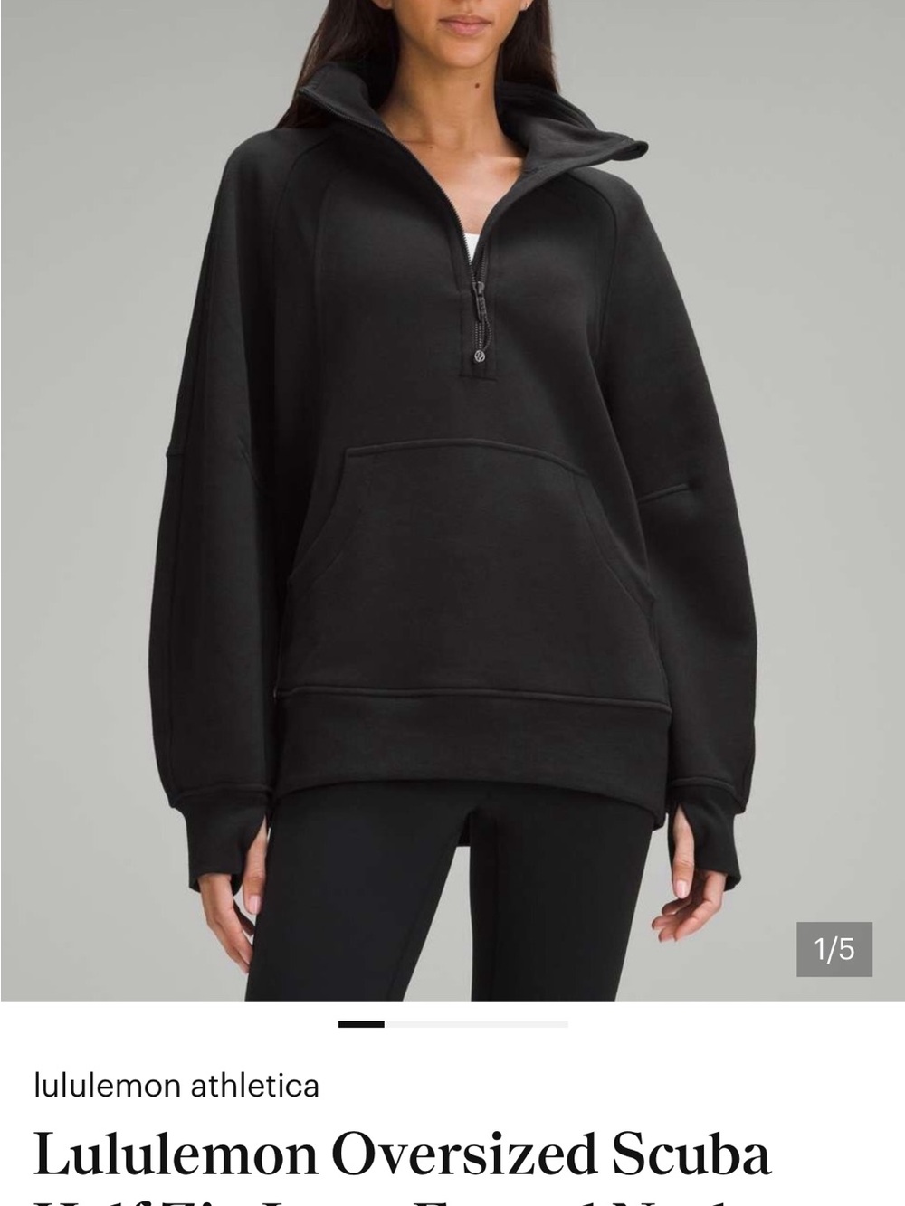 lululemon athletica Oversized Scuba Half-Zip Pullover - Black
